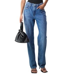 Good American Good ‘90s Relaxed Jeans Blue Size 15 NWT $159 Mid Rise 32” Inseam